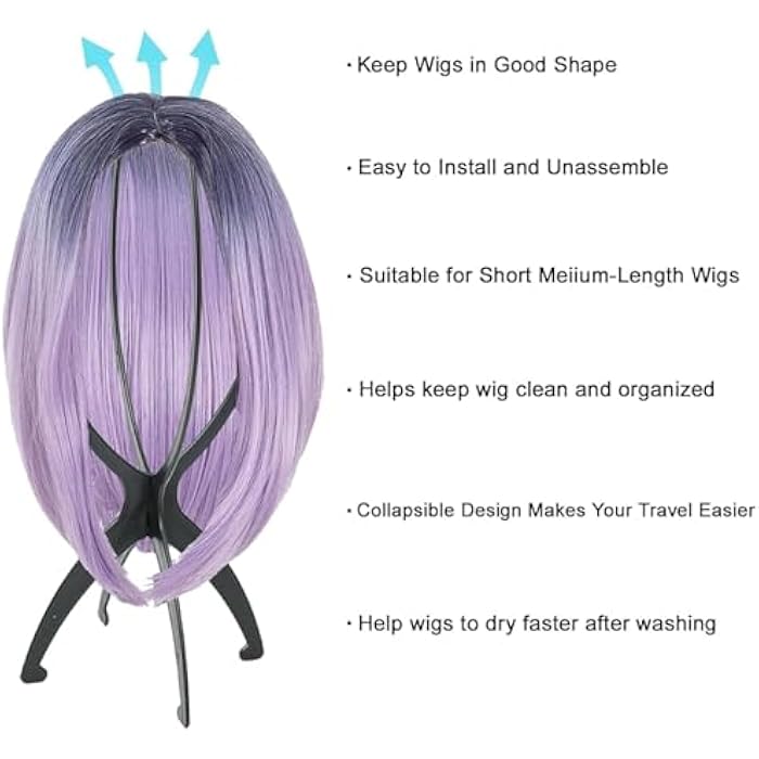 Wig Stand - Wig Head Stand, For Portable Use, Foldable Design & Sturdy Plastic Construction, For Salons, Home Use & Travel, Quick Setup, One Pieces - Image 4